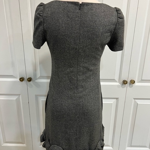 Rebecca Taylor Short Sleeve Tweed Mini Dress With Rosettes Hemline - Picture 7 of 16